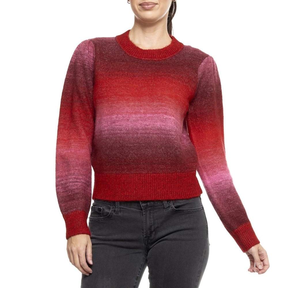 Marine Layer Women's Ayla Puff Sleeve Pullover Sweater Warm Ombré Medium NWT